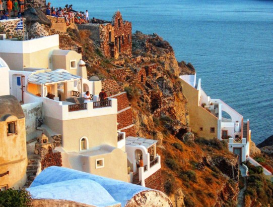flights on Aegean Airlines to Greece to watch sunset in oia santorini