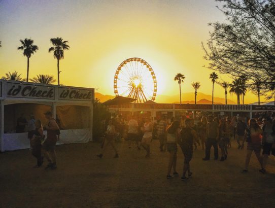Coachella ferris wheel at sunset