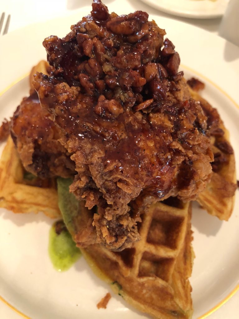 New Orleans fried chicken and waffles from Broussards